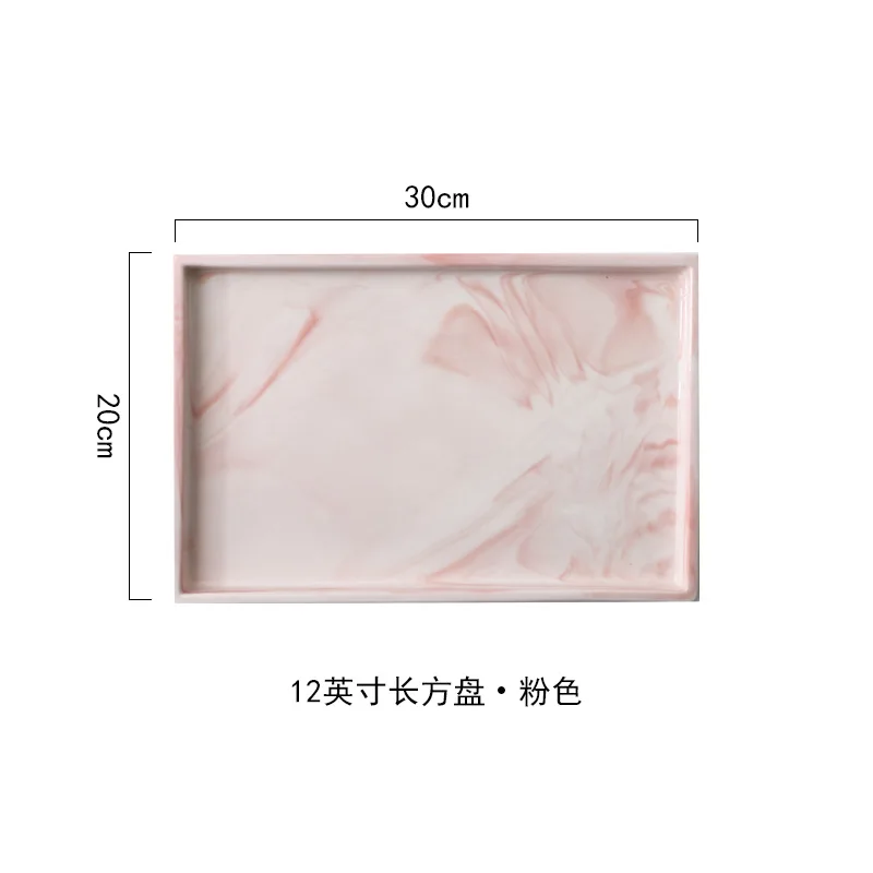 European Style Nordic Home Decor Luxury Ceramic Marble Jewelry Organizer Tray