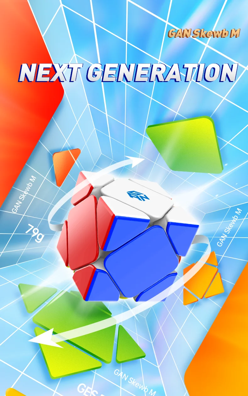 2020 GAN Skewb Standard M Magnetic Speed Magic Cube Stickerless Twist Puzzle Toy 