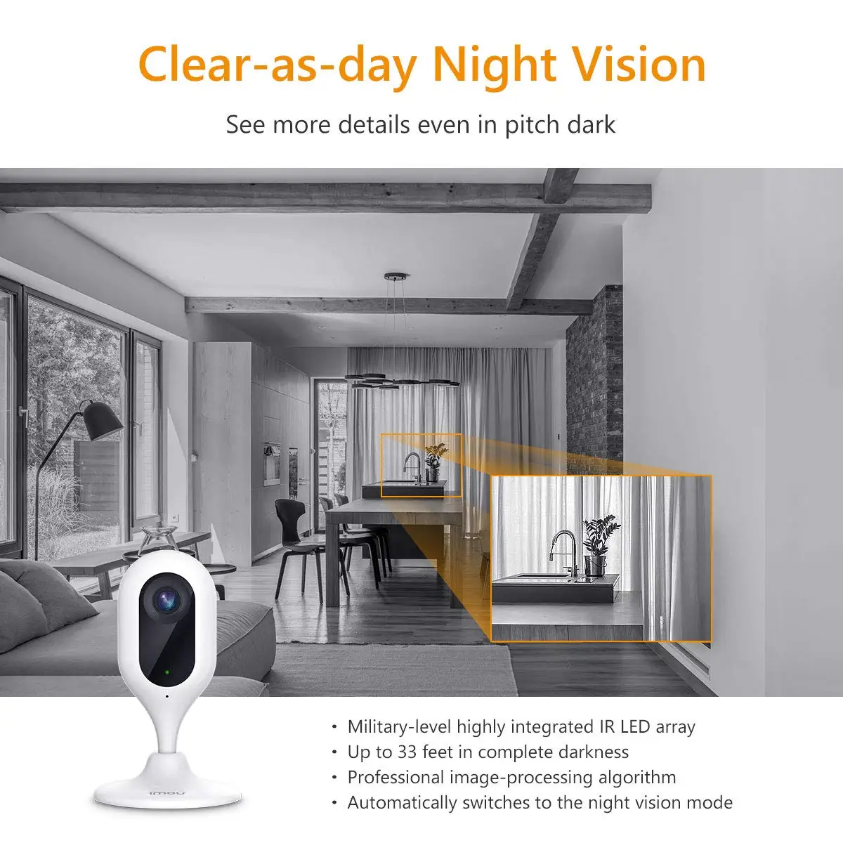 Imou Floodlight Security Camera Wifi,H.265 Pir Motion Detection 1080p