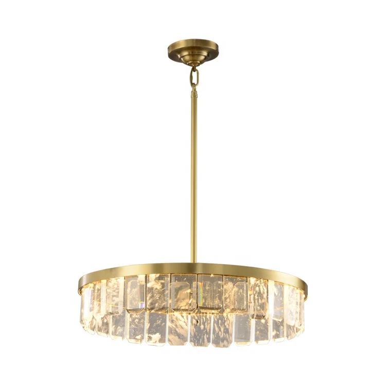 Hotel lobby gold glass copper modern luxury brass kitchen crystal chandelier pendant light