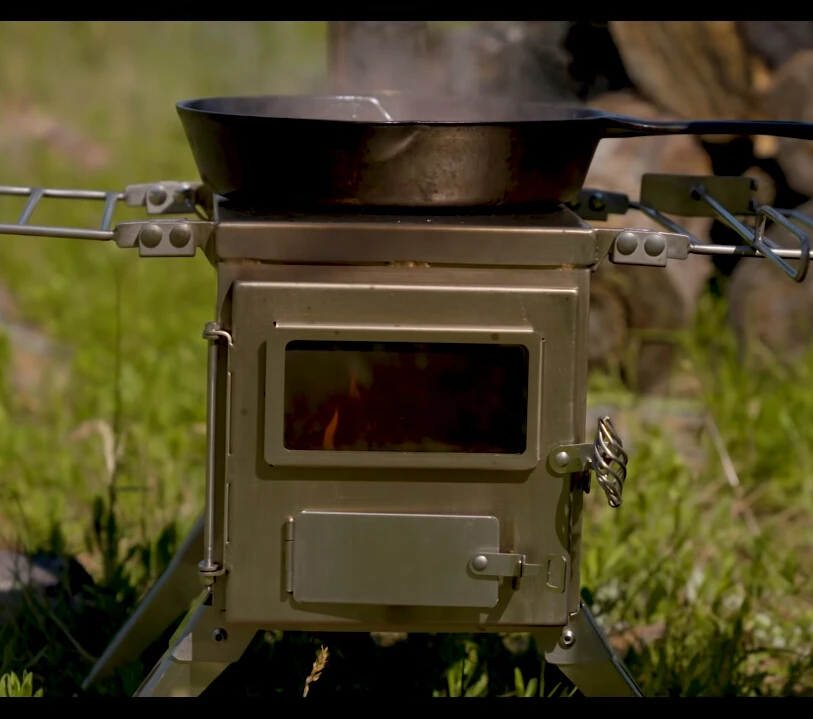 Patented Design Portable Wood Burning Camping Stove For Outdoor Cooking