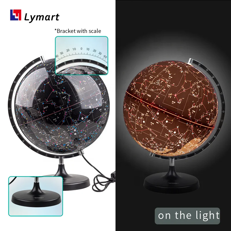 
illuminated black star celestial globe with led light 