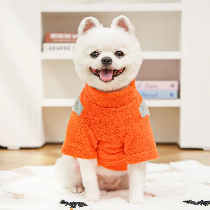 Autumn Winter New Pet Dog Cat Clothing Corgi Sports Base Shirt Fleece-Lined Dog Clothing Cat Supplies Made Polyester Classic