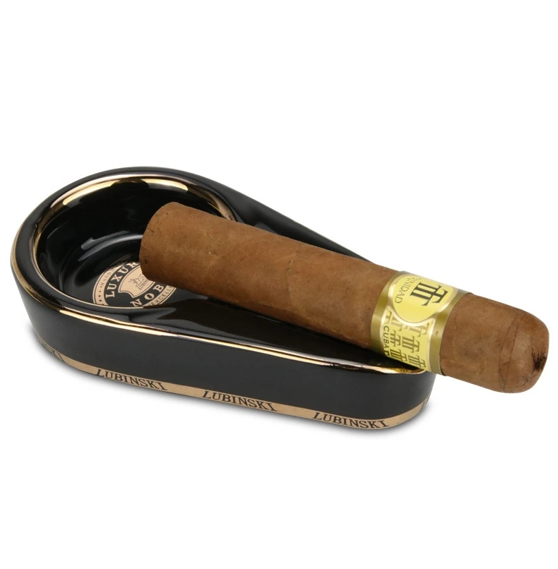 Handmade custom ceramic ashtray for cigar with custom logo