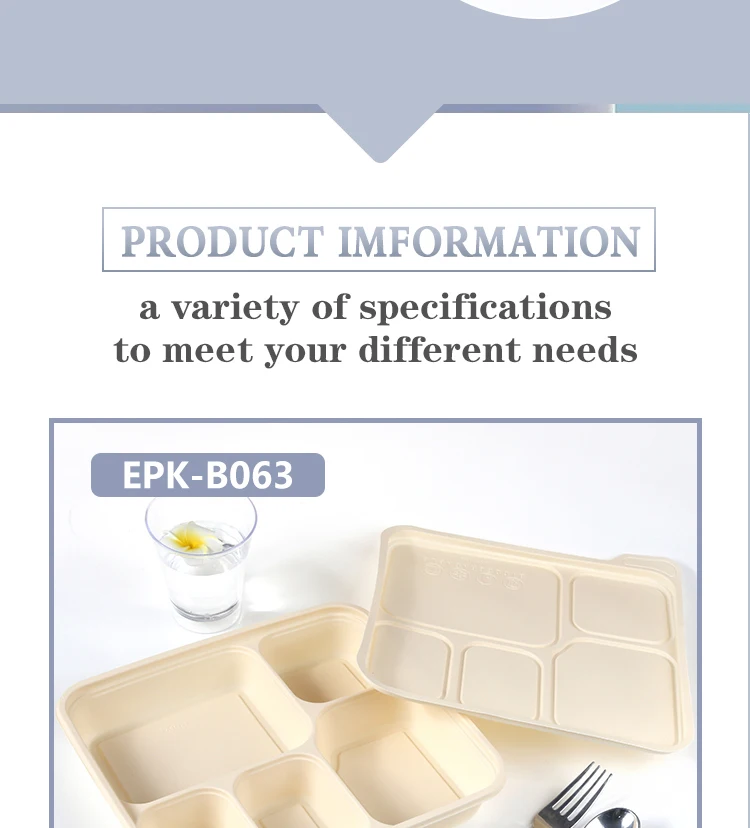 Microwave Safe Compostable Takeaway Food Container Disposable Corn Starch Plastic Bento Lunch Box