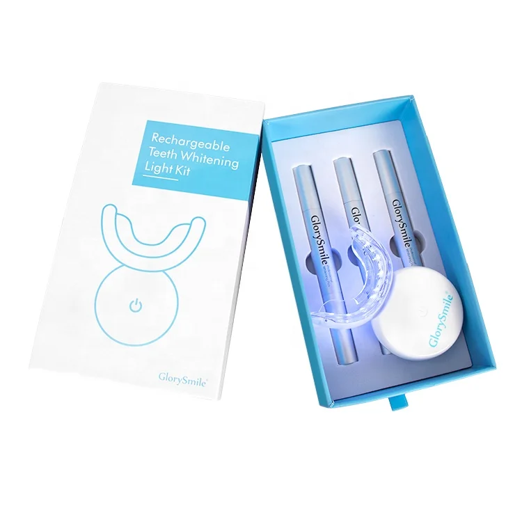 CE Carbamide Peroxide Gel Pens Cold Blue LED Light Wireless Rechargeable Teeth Whitening Kit Custom