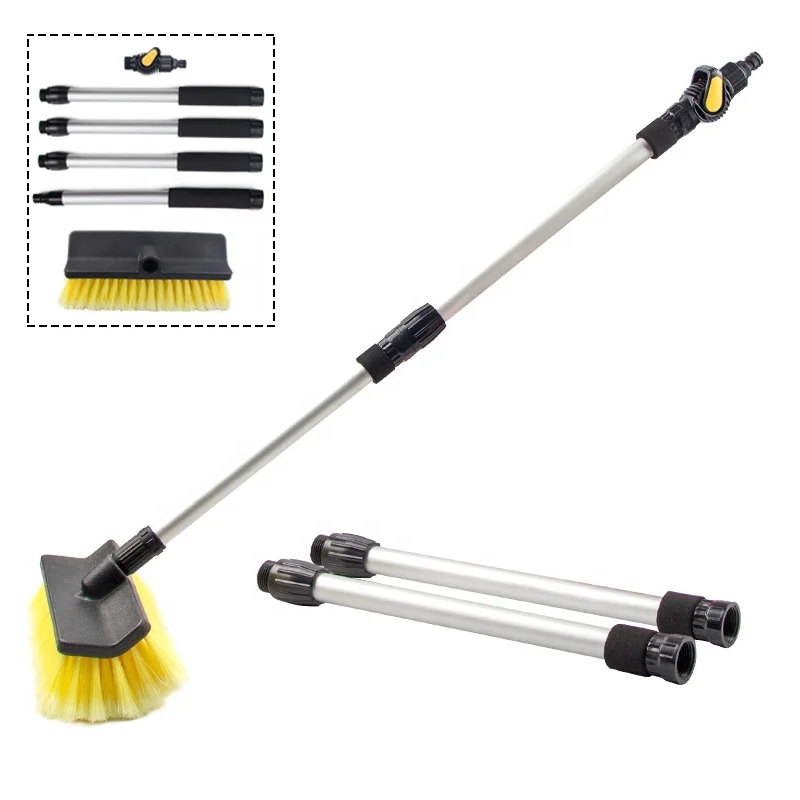 Great Wash Tool Wheel Brush Long Handle Heavy Duty Flow Thru Car Wash
