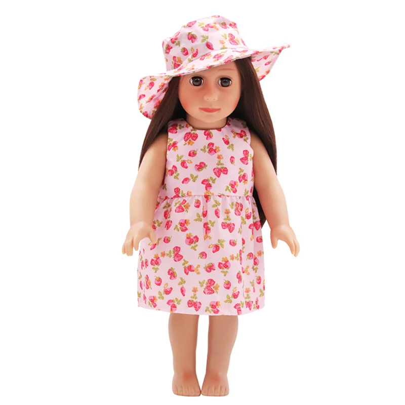
Multi-style 18-inch American Doll White Long Yarn Skirt, Sleeveless And Print And Red Ball Skirt Doll Clothes 