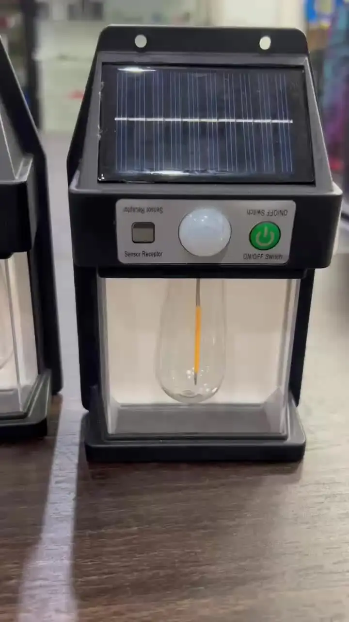 Mini Waterproof LED Solar Panel Wall Lamp Warm White Light