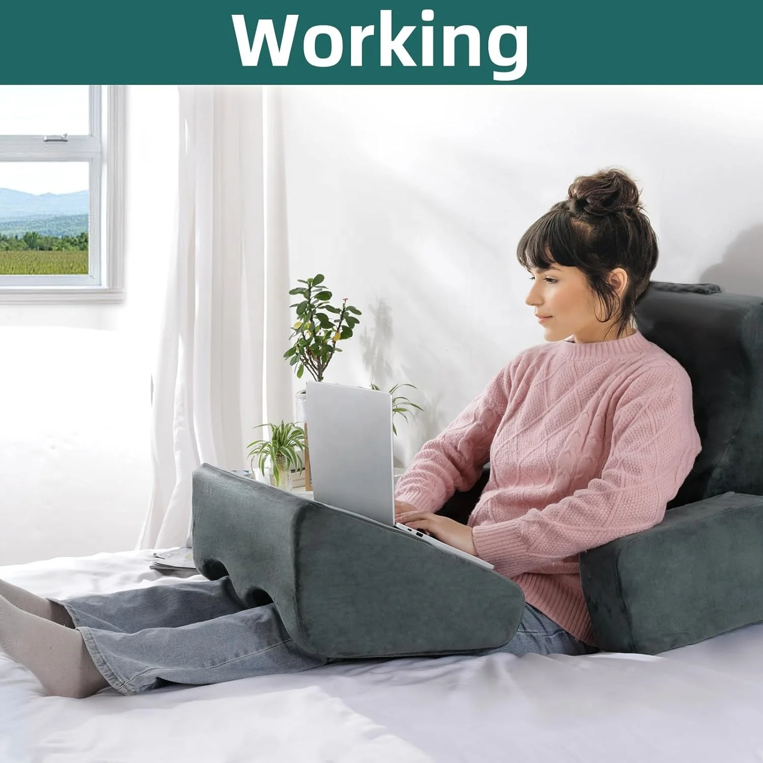 High Density Foam Reading Back Knee Support Wedge Pillow For Pain