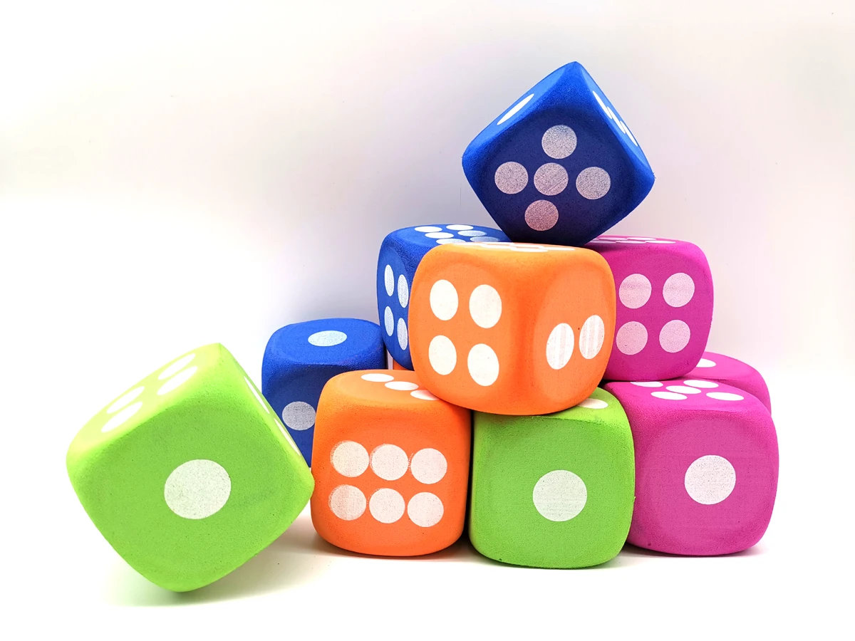 12pk Soft Color Eva Foam Dice Custom Made Foam Printed Dice Buy Soft
