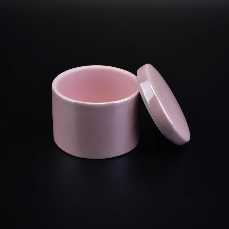 4oz Pearl Glazed Ceramic Candle Jar with Ceramic Lid Wholesales