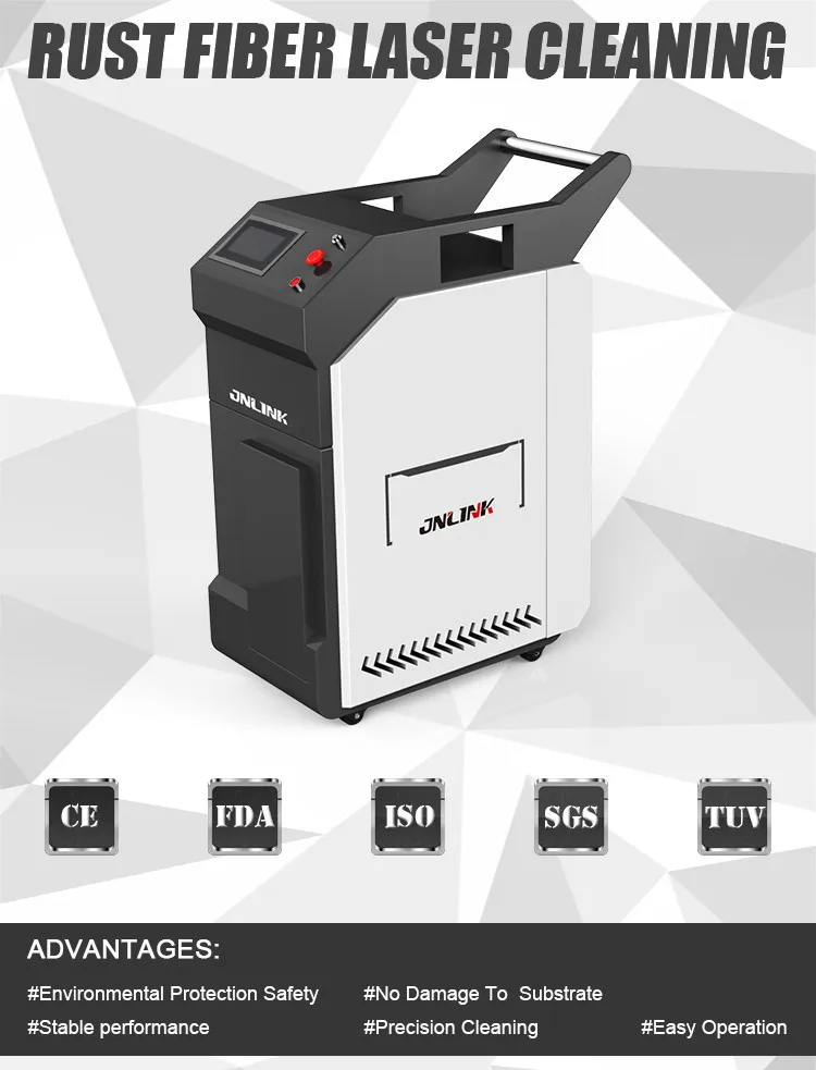 50W 100W 200W 500W 1000W Fiber Laser Cleaning Machine for Rust Oil Grease Dust Oxidized Surface