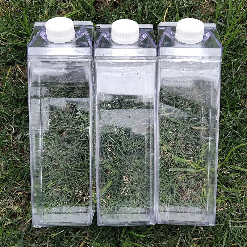 Bpa Free Milk Carton Shaped 500ml Square Plastic Bottles Eco Acrylic