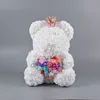 2019 Cute Animal Rose Bear High Quality Plush Foam Flower Teddy Bear Rose With Gift Box