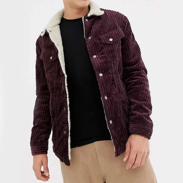 burgundy corduroy sherpa jacket