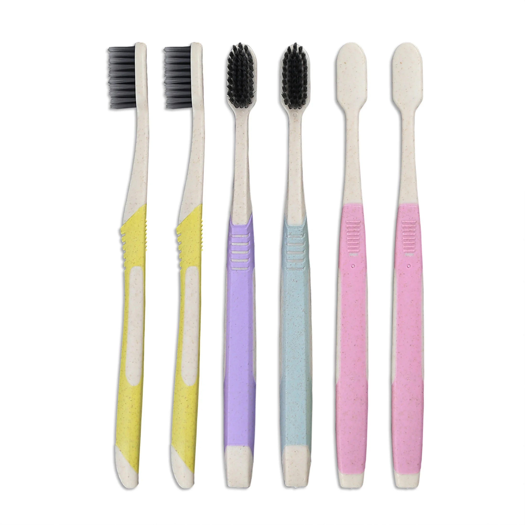 
Dental Care Biopolymer Toothbrush With Charcoal Filaments Wheat Fiber Tooth Brush 