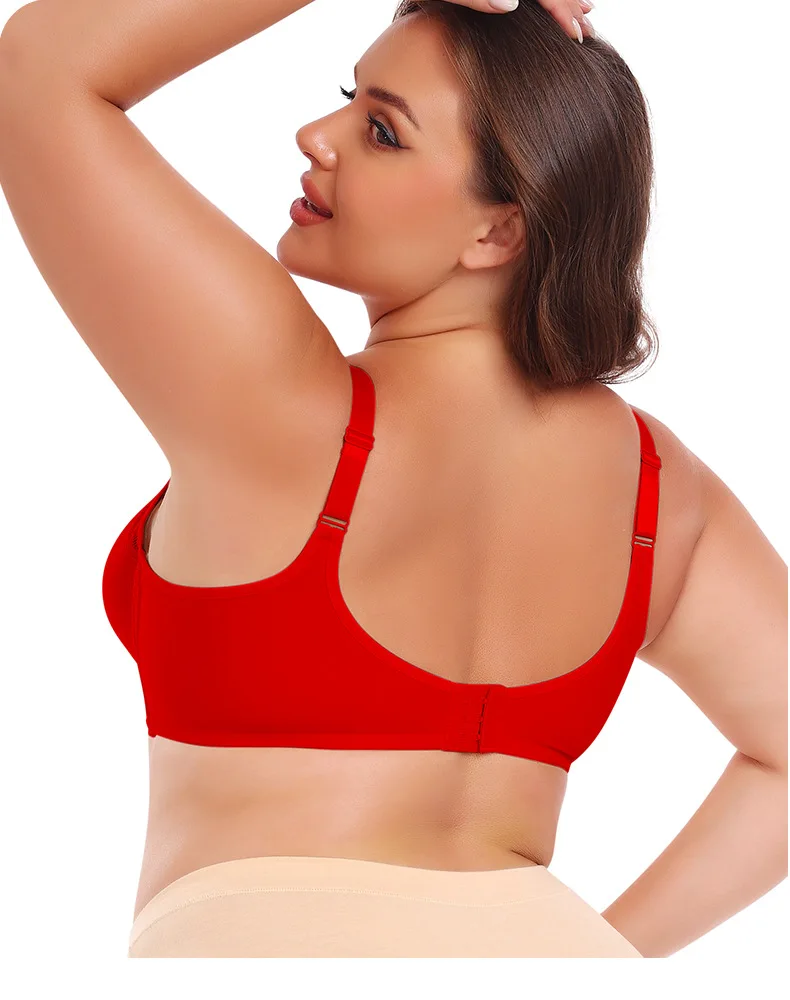 Cross-Border Large Size Bras Anti-Sagging & Breathable V2109005 Model with Steel Ring & Gathered Cups for Large Chest Wholesale