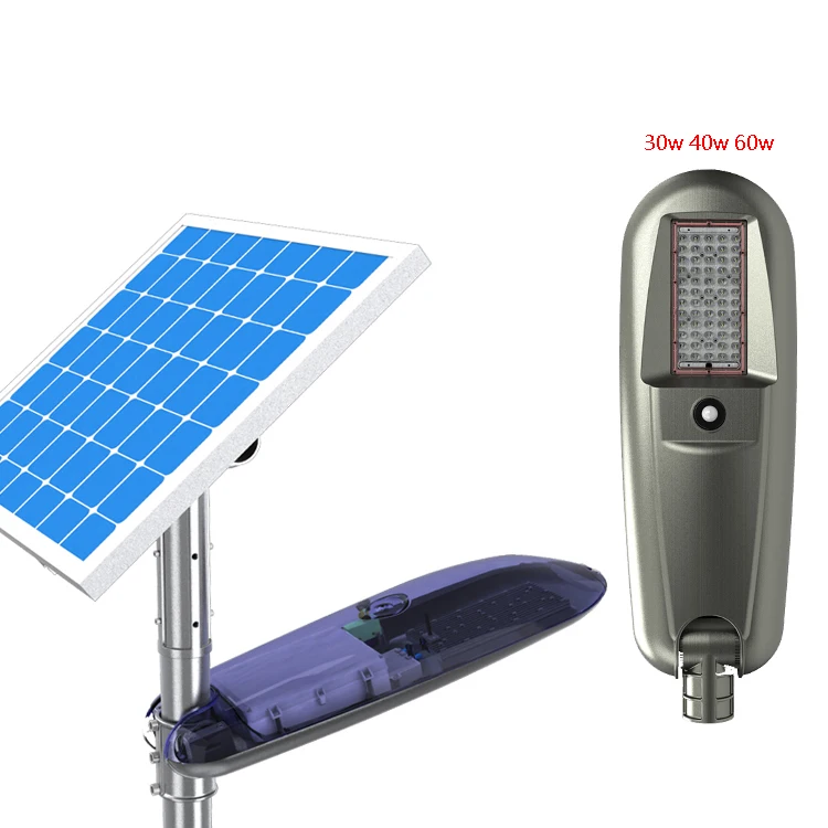 Bosiwei Seperated Led Solar Street Light 30W 40W 60W Panel Solar Street Light