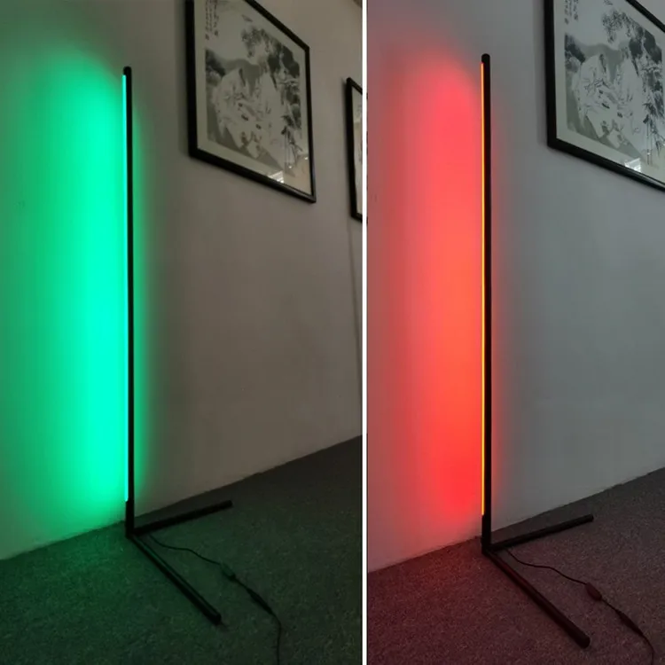 Modern Remote Control Corner Floor Lamp Color Changing Minimal Rgb Led