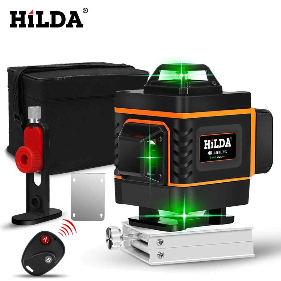 Hilda — niveau laser 4D vert 16 lignes à nivellement automatique, projection horizontale et verticale à 360 degrés, niveau laser 4d/Hilda