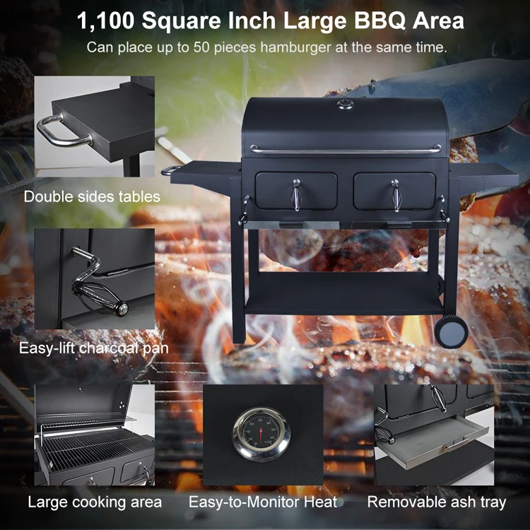 Hot Sales 64 Inch Heavy Duty Patio Classic Large BBQ Charcoal Grills For Outdoor