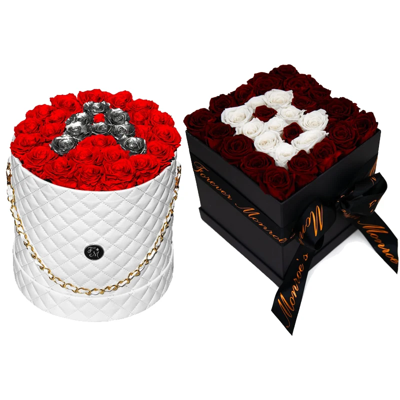 2023 New Prodcut Custom Letter Preserved Rose Design Eternity Rose In A