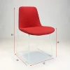 Iron Frame Red Fabric Seat Hotel Furniture Waiting Chair Office Furniture Commercial Reception Chair Casual Seating