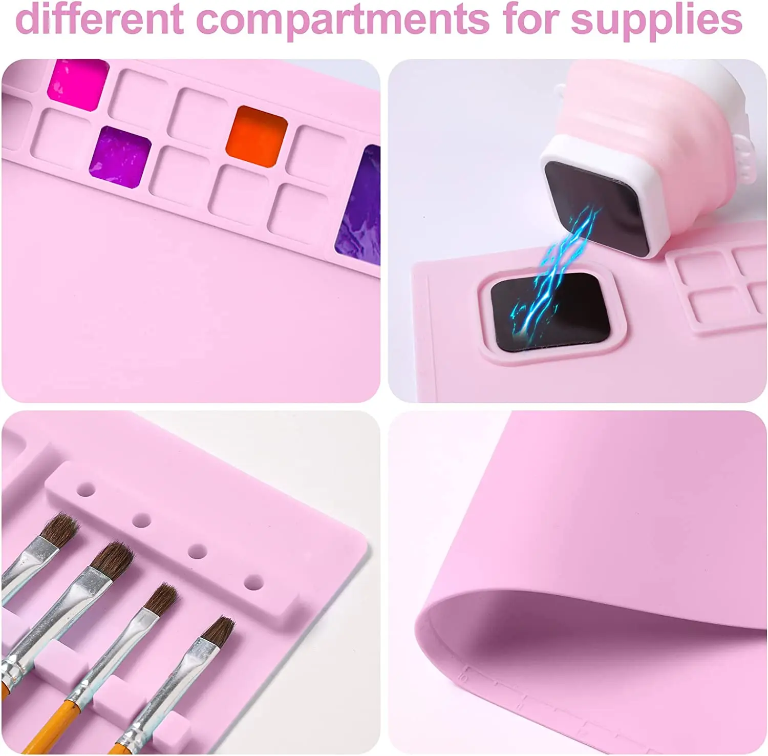 Silicone Painting Mat 20"*16" Silicone Art Mat With 1 Water Cup For