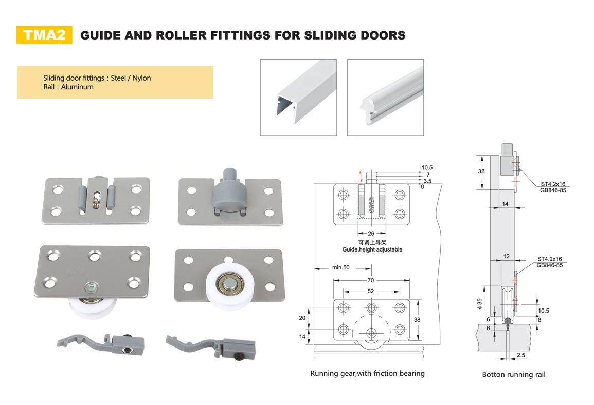 Tma4 Sliding Door Mechanism Parts Sliding Door Hardware Kit
