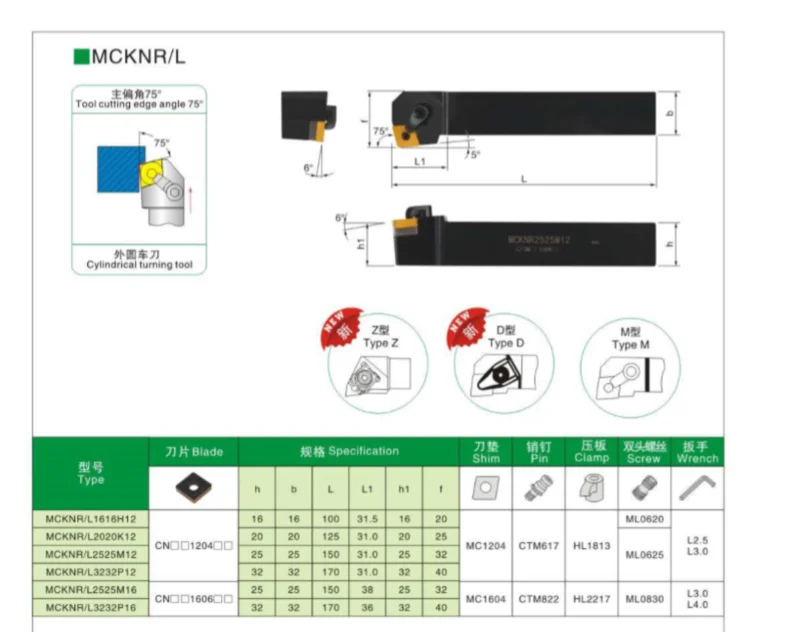 BWIN OEM manufacture MCFNR2020K12 External insert tool holder cnmg tool holder for cnmg insert