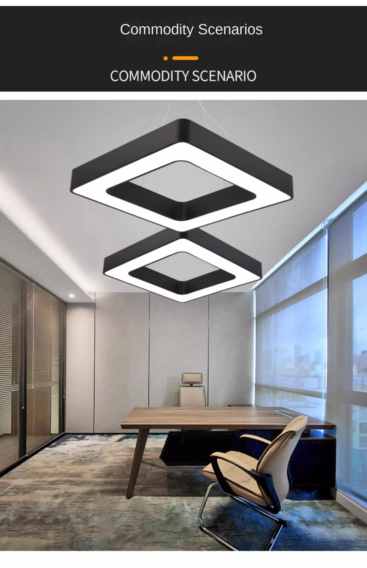 product led office square chandelier for meeting rooms gyms shopping malls ceiling lamp with modeling light-10