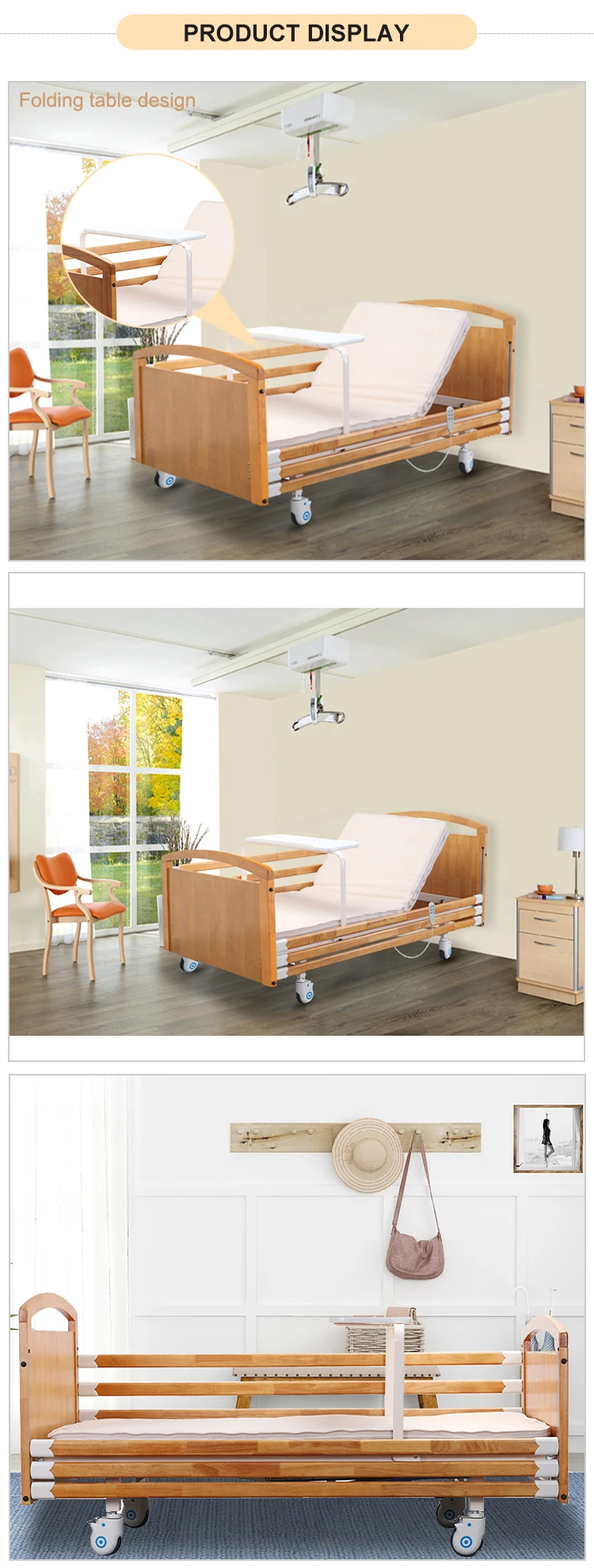 Electrical Remote Control Multifunction Nursing Hospital Bed For Home