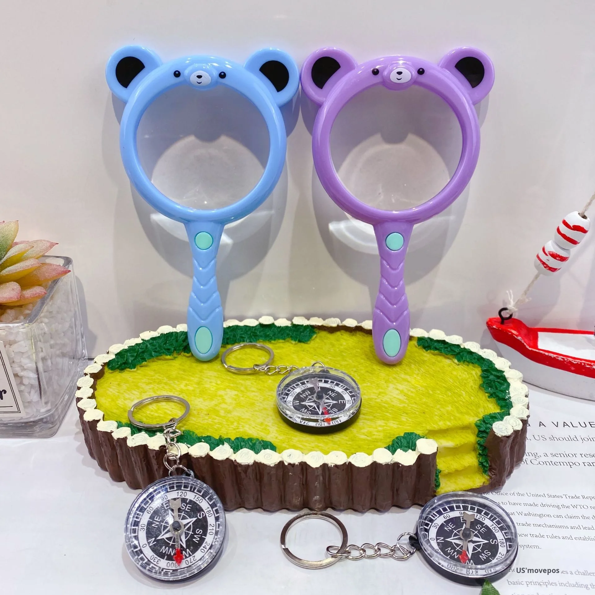 Capybara Compass Set Capybara Characters Magnifying Glass Compass Set Cute Cartoon Small ...