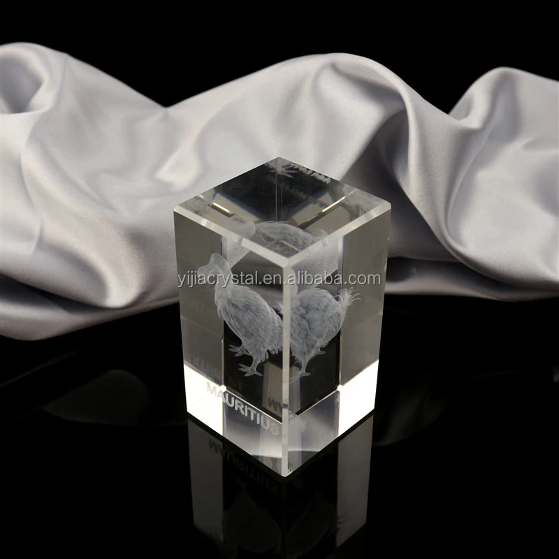 3d Laser Cut Crystal Cube/crystal Trophy Cube/building Animal Laser