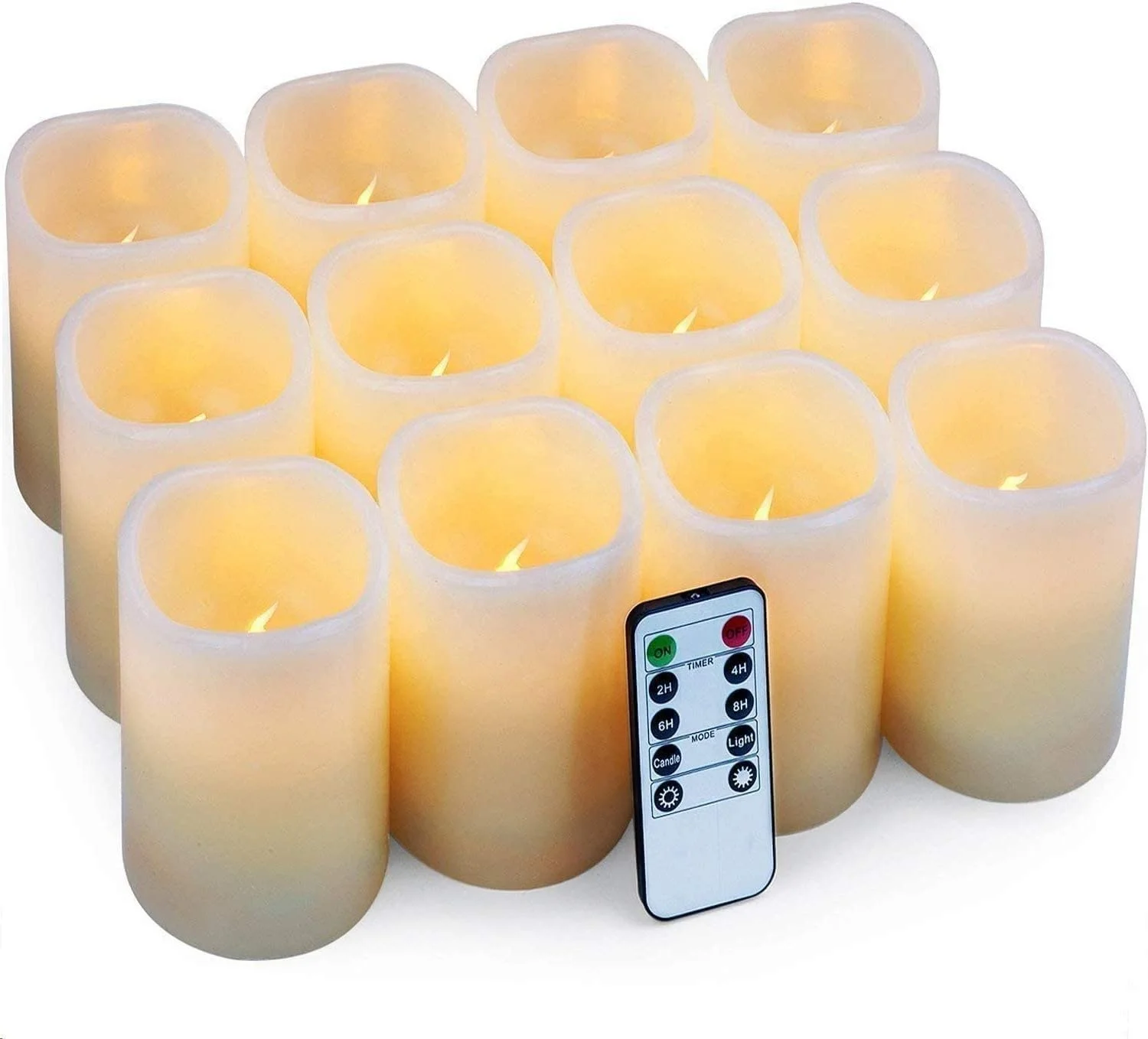 Flameless Candles Battery Operated Candles Set Of 3 Ivory Real Wax Pillar Led Candles With 10