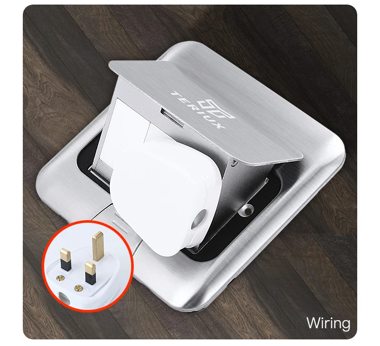British standard stainless steel power 13A damping pop-up floor socket box