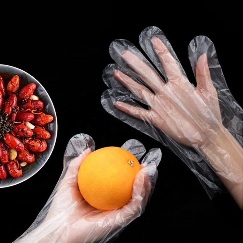 Transparent CPE Plastic Disposable Gloves Waterproof Household Cleaning Gloves