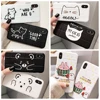 Original Cartoon Xr Case for iPhone 7/8 6 Plus Cute Cats for Couples Black White TPU for i Phone X Xs Max Mobile Covers for Kids