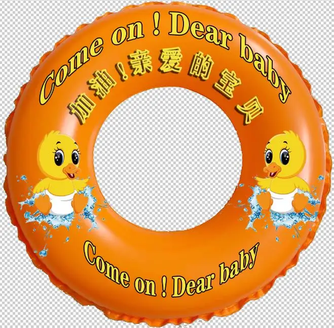 
Yellow Inflatable Swim Rings Plastic Swimming Float Ring 