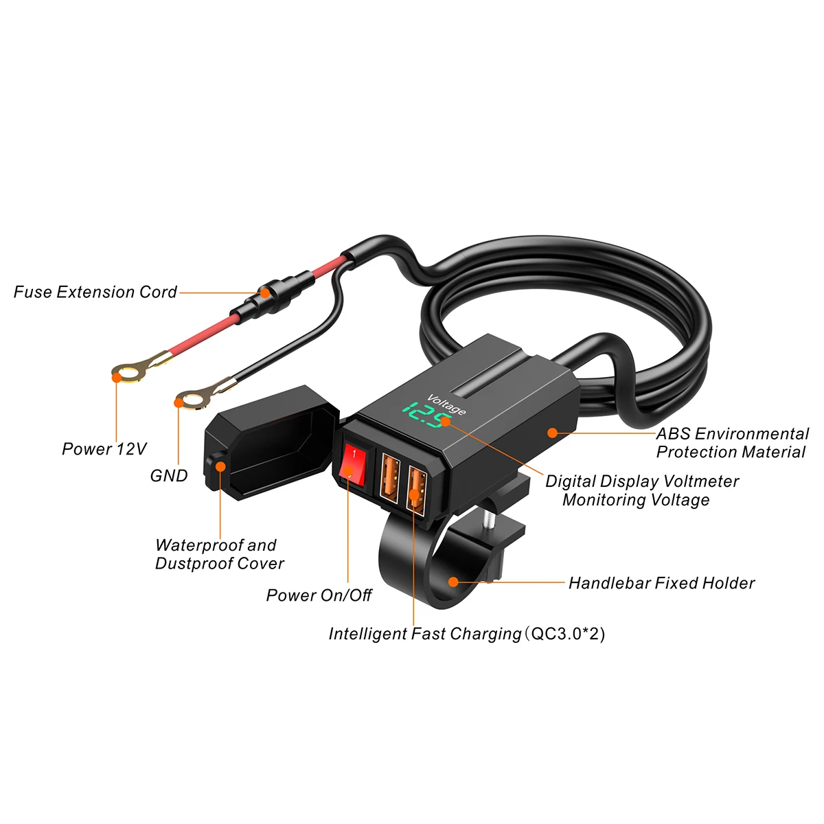 motorcycle usb charger waterproof