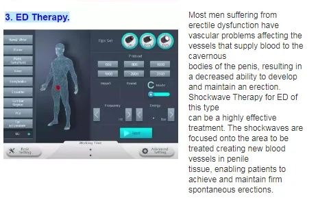 Extracorporeal portable shockwave machine radial focus ED shock wave therapy equipment device for erectile dysfunction