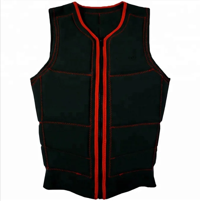 Hot Popular Black Thin Life Jacket For Adult Pvc Foam Inflatable Life
