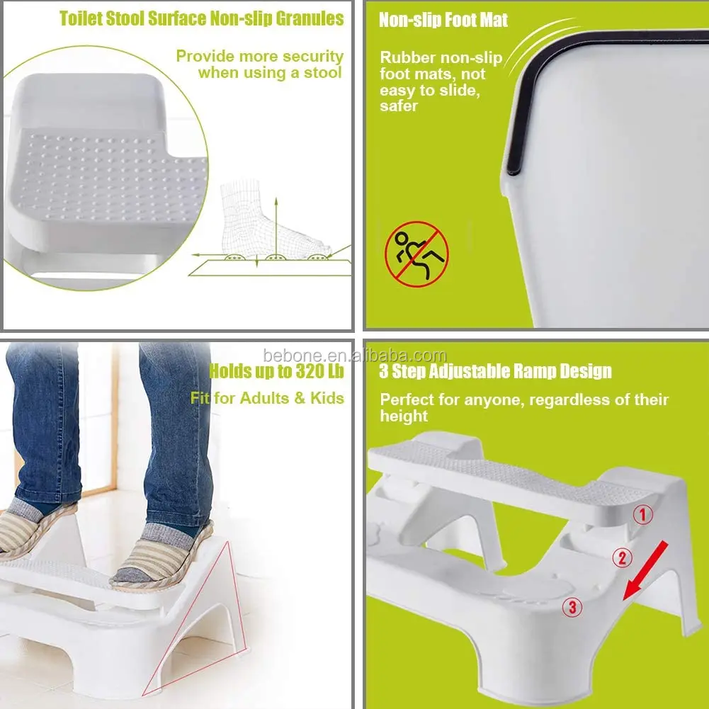 Plastic Unfoldable Squatting Toilet Stool Compact Bathroom Squatting