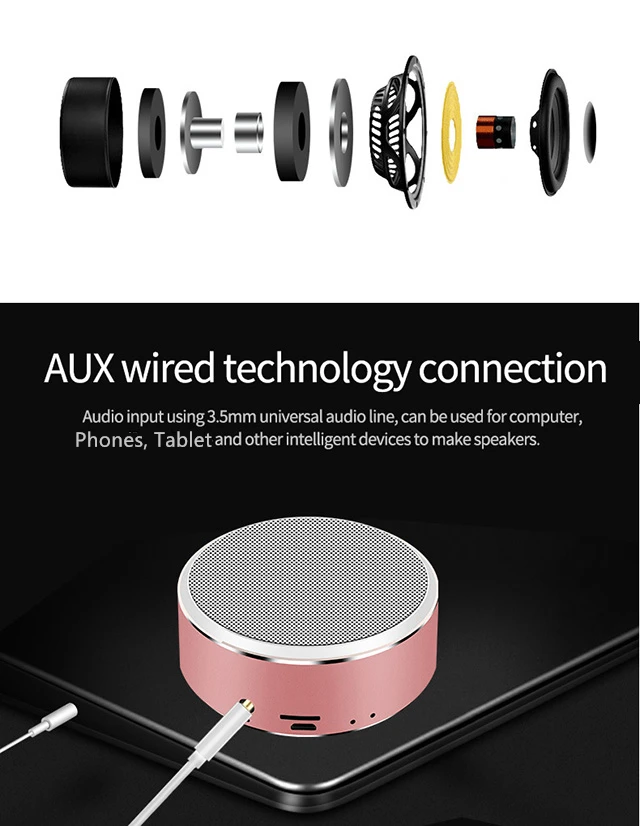 Enjoy Music Indoor Outdoor Mini Portable BT Wireless Speaker BOX Real Sound Audio Loudspeaker Rechargeable TF Card Audio Player - ANKUX.COM
