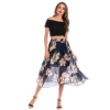 Summer Office Printed Floral Chiffon Tulle Skirts Designs