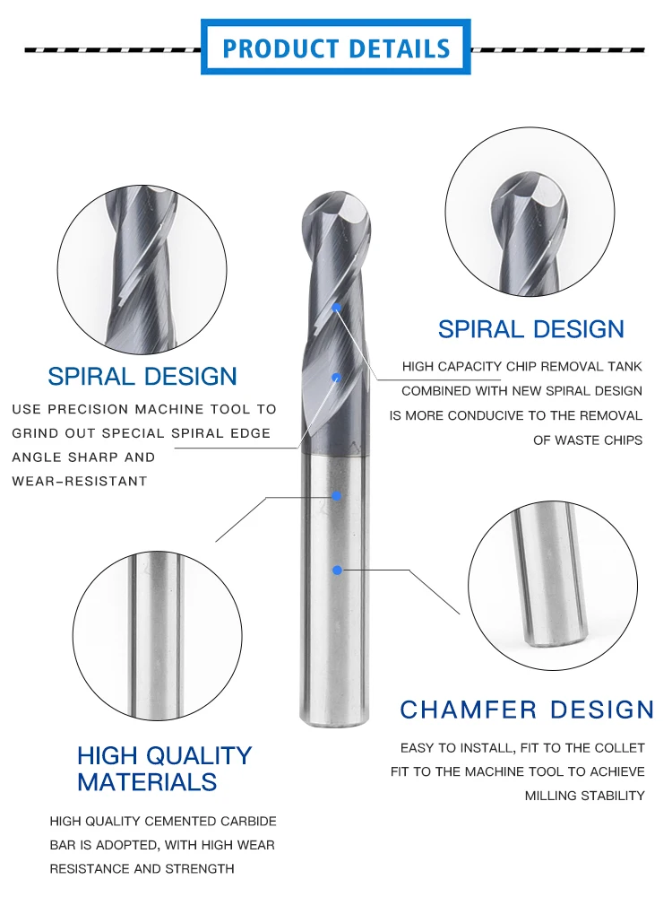 Tungsten Steel 2 Flutes Cutting Diamond Cutter Milling Carbide Tungsten Carbide Face Milling Cutter