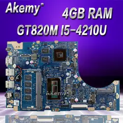 Akemy TP300LD mainboard For Asus TP300LD TP300LJ TP300L laptop motherboard 100% Tested I5-4210U CPU GT820M 2GB VRAM 4GB RAM