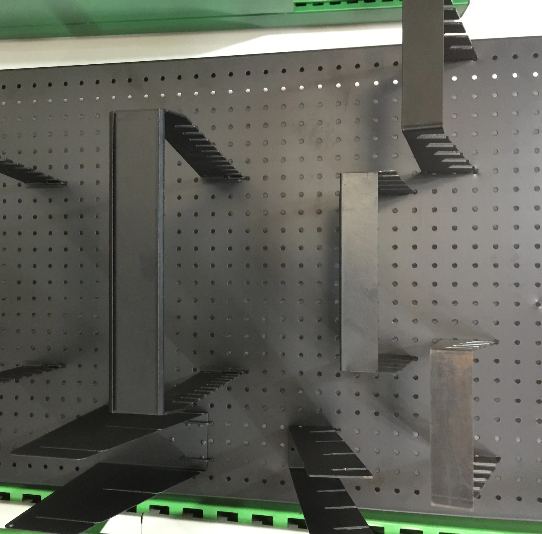 Wheeled Metal Hardware Store Display Stand With Hanging Bracket Pegboard,Movable Mobile Tools