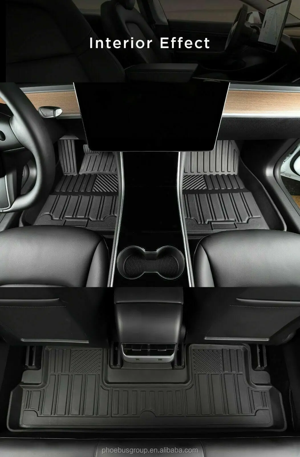Tpe Waterproof Fit Allweather Full Set Floor Mats For Tesla Model 3